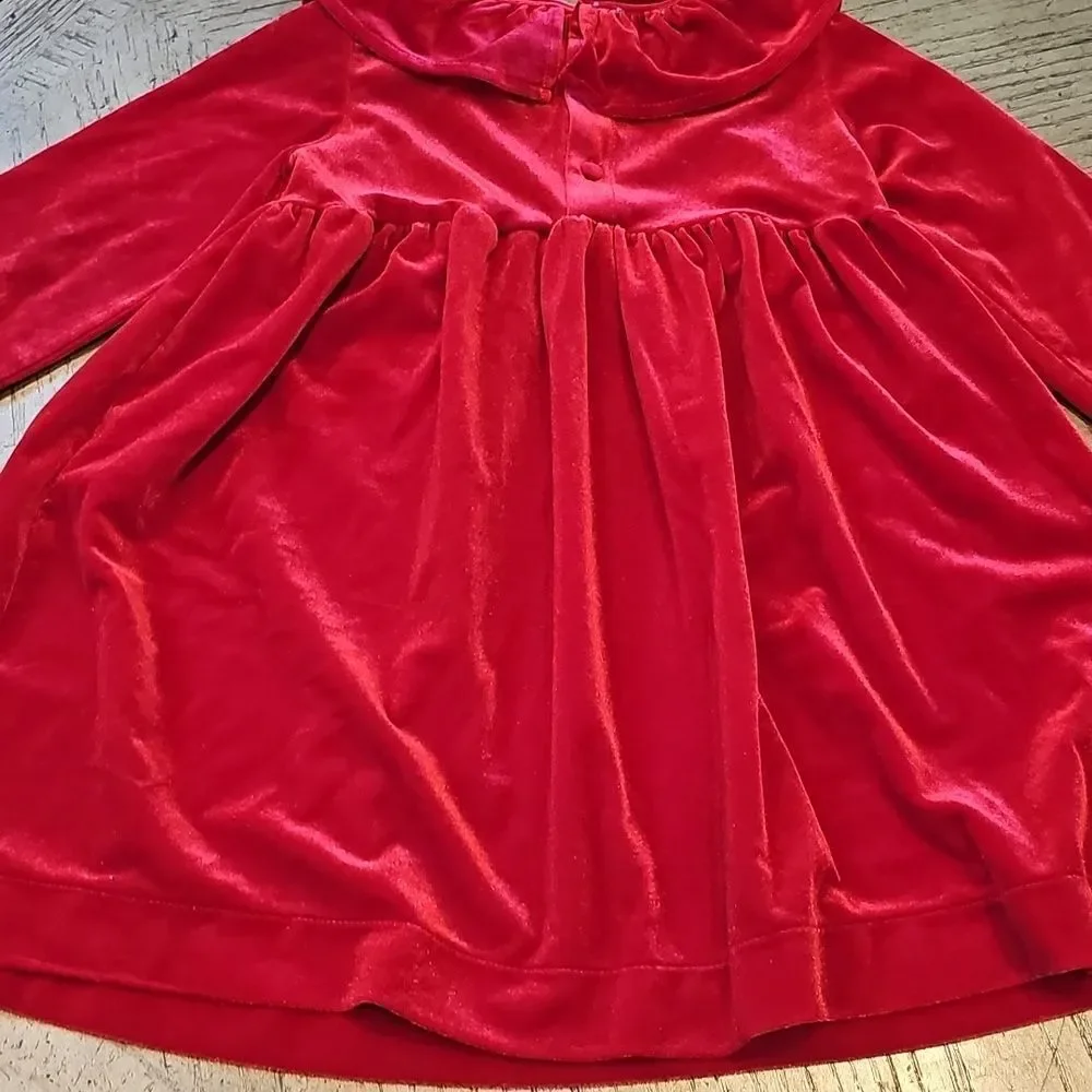 4T red long sleeve velvet dress Mud Pie